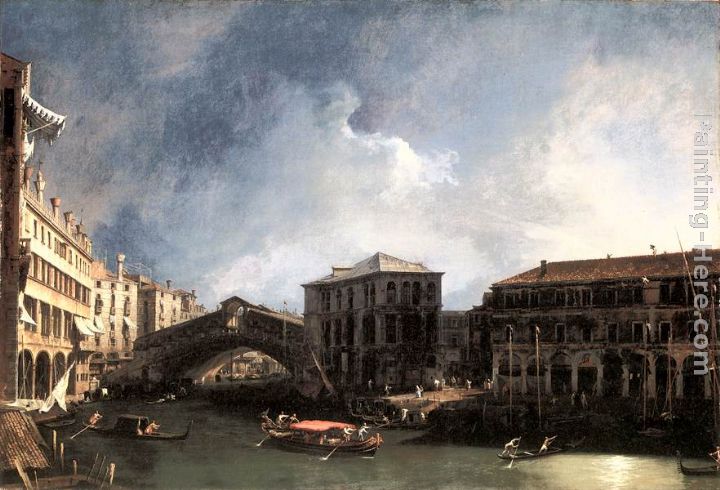 The Grand Canal near the Ponte di Rialto painting - Canaletto The Grand Canal near the Ponte di Rialto art painting